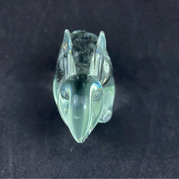 Vintage Clear Glass Bunny Rabbit Figurine Paperweight - Picture 4 of 7